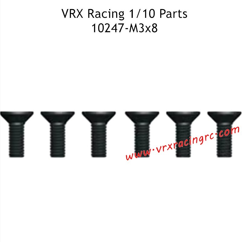 10247 M3x8 Flat Head Hex Parts for VRX Racing 1/10 RC Truck 10247 M3x8 Flat Head Hex Parts for VRX Racing 1/10 RC Truck