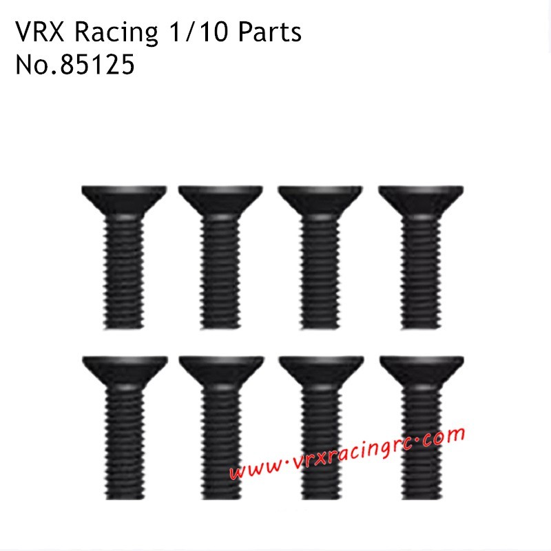 VRX Racing 1/10 Parts M3x10 Flat Head Hex Screw 85125 VRX Racing 1/10 Parts M3x10 Flat Head Hex Screw 85125