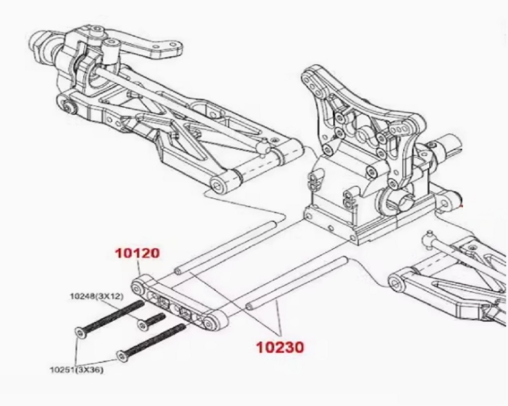 Front Lower Swing Arm Fixed Reinforcement 10120 Parts for VRX Racing RH1045 Brushless Desert Car