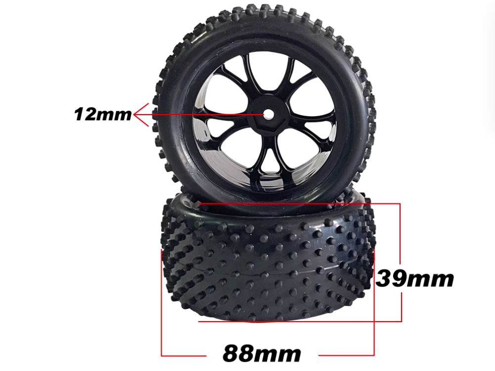 VRX Racing 1/10 RC Car Parts Front Tire Assembly 10300